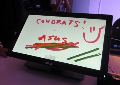 asus-aio-touch Asus All In One Touch Windows 8 PC can be tilted flat horizontal to make it into a huge tablet