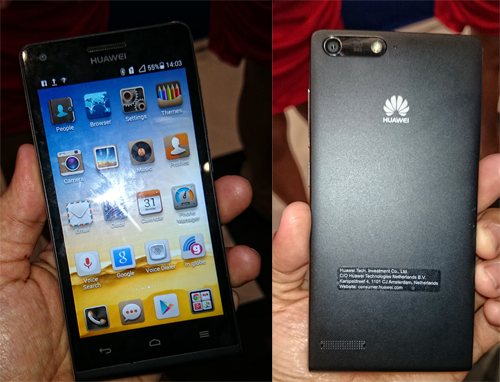 The Huawei Ascend G6 gets the limelight during the opening of the first Huawei store in SM North Edsa Cyberzone